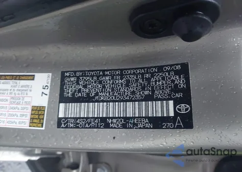 2009 Toyota Prius z USA, uszkodzony, nr VIN JTDKB20U293472357